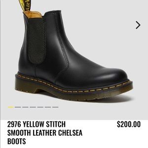 Dr martens 2976 YELLOW STITCH SMOOTH LEATHER CHELSEA BOOTS